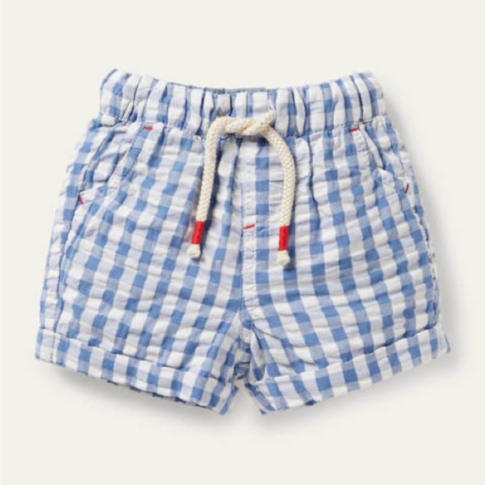 Mini Boden Check Woven Shorts gingham in Seascape